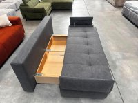 Schlafsofa mit Bettkasten & Federkern – Grau (Einzelstück) - Bild 4