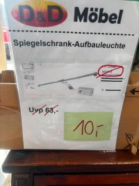 LED-Aufsatzleuchte 40 cm Silber mit Schalter & Steckdose - Bild 2