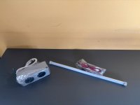 LED-Aufsatzleuchte 40 cm Silber mit Schalter & Steckdose - Bild 3
