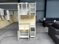 4-teiliges Badmöbel-Set Weiß Hochglanz mit Spiegelschrank & LED - Bild 2