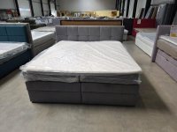 Boxspringbett 180x200 cm Grau mit 2 Bettkästen & Topper - Bild 5