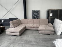Megapol U-Wohnlandschaft Federkord Stoff Beige - Bild 5