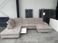 Megapol U-Wohnlandschaft Federkord Stoff Beige - Bild 7
