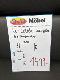 XXL Wohnlandschaft U-Form Velour Dunkelgrau 9-fach Kopfverstellung - Bild 3