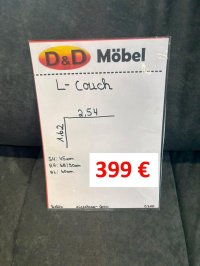 Ecksofa L-Form Federkern Microfaser Grau (Einzelstück) - Bild 3