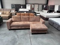 Ecksofa Cord Cappuccino mit Schlaffunktion & Bettkasten - Bild 4