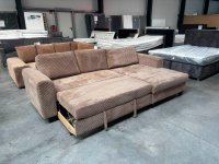 Ecksofa Cord Cappuccino mit Schlaffunktion & Bettkasten - Bild 5