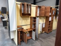 4-teiliges Badmöbel-Set Wotaneiche 4-teilig Spiegelschrank Softclose LED - Bild 2