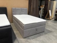 Boxspringbett 120x200 cm mit Bettkasten & Topper (Grau) - Bild 1