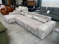 Ecksofa Cordstoff Grau XXL Big Couch Einzelstück - Bild 2
