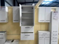 Hänge-Midischrank Badmöbel Weiß Hochglanz 50x130 cm - Bild 2