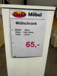Midischrank Bad Hochglanz Weiß 30x130 cm - Bild 3