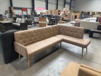 Eckbank Chesterfield Microfaser Cappuccino 236x158cm - Bild 3