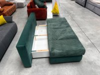 Schlafsofa Cord Flaschengrün mit Federkern & Bettkasten - Bild 2