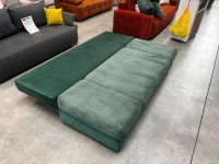 Schlafsofa Cord Flaschengrün mit Federkern & Bettkasten - Bild 4