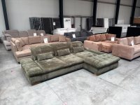 Ecksofa Cord Grün mit Sitztiefenverstellung & Bettkasten - Bild 4