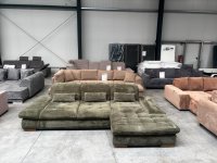 Ecksofa Cord Grün mit Sitztiefenverstellung & Bettkasten - Bild 5