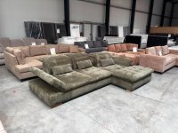 Ecksofa Cord Grün mit Sitztiefenverstellung & Bettkasten - Bild 6