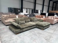 Ecksofa Cord Grün mit Sitztiefenverstellung & Bettkasten - Bild 7