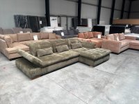 Ecksofa Cord Grün mit Sitztiefenverstellung & Bettkasten - Bild 8