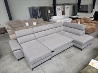 XXL U-Schlafsofa Grau mit 2 Bettkästen & Schlaffunktion - Bild 3