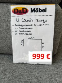 XXL U-Schlafsofa Grau mit 2 Bettkästen & Schlaffunktion - Bild 4