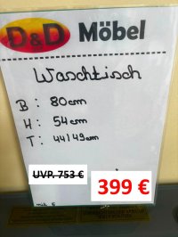 Badmöbel-Set 80 cm Grafit/Wotaneiche mit Glasaufsatzbecken - Bild 3
