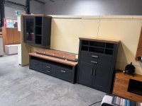 4-teilige Wohnwand Eiche Artisan teilmassiv Grau - Bild 2