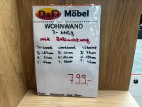 3-tlg. Wohnwand Kaschmir Eiche mit Beleuchtung - Bild 3