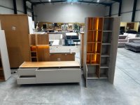 3-tlg. Wohnwand Kaschmir Eiche mit Beleuchtung - Bild 4