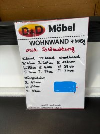 Wohnwand 4-tlg. Weiß Graphit mit Beleuchtung & Softclose - Bild 3