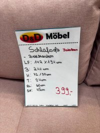 Schlafsofa mit Federkern & Bettkasten - Rose - Bild 4