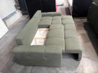 Ecksofa L-Form mit Schlaffunktion & Bettkasten (Grün) - Bild 2