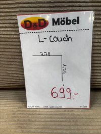 Ecksofa Cord Cappuccino mit Wellenfederung - Einzelstück - Bild 2