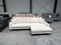 Ecksofa Cord beige mit Wellenfederung & losen Kissen - Bild 3
