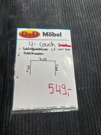 Wohnlandschaft U-Form Cord Grau mit Schlaffunktion & Bettkasten - Bild 4
