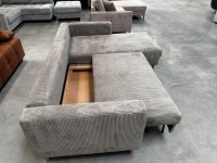 Schlafsofa Cord Betongrau mit Bettkasten & Schlaffunktion - Bild 2
