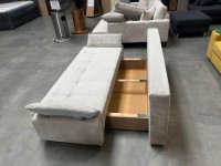 Schlafsofa Cord Beige mit Bettkasten & Federkern - Bild 2