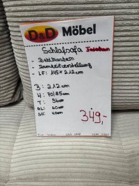 Schlafsofa Cord Beige mit Bettkasten & Federkern - Bild 4