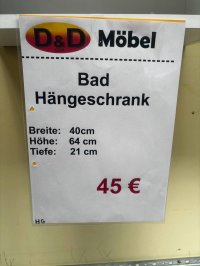 Bad-Hängeschrank Weiß Hochglanz 40x64x21 cm - Bild 3