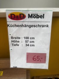 Hängeschrank Küchenmöbel 100 cm Graphit matt - Bild 3