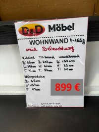 Wohnwand 4-tlg. Weiß Graphit mit LED - Bild 3