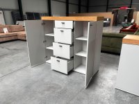 Highboard Grau/Eiche furniert - Neuware von Ideal Möbel - Bild 4