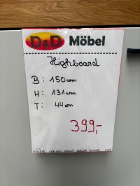 Highboard Grau/Eiche furniert - Neuware von Ideal Möbel - Bild 5