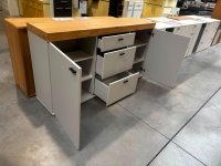 Sideboard 180 cm Weißgrau Eiche furniert - Bild 2