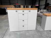 Highboard Weißgrau Eiche furniert Echtlack - Bild 4