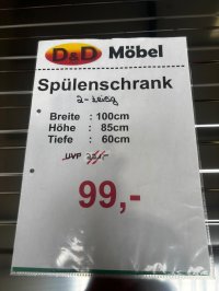 Spülenschrank 100 cm mit Spüle & Ablauf-Set (Einzelstück) - Bild 3