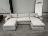 XL Wohnlandschaft U-Form Federkern Silbergrau - Bild 2