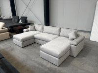 XL Wohnlandschaft U-Form Federkern Silbergrau - Bild 4
