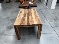 Ausziehbarer Esstisch Sheesham massiv 160-200x90 cm - Bild 4